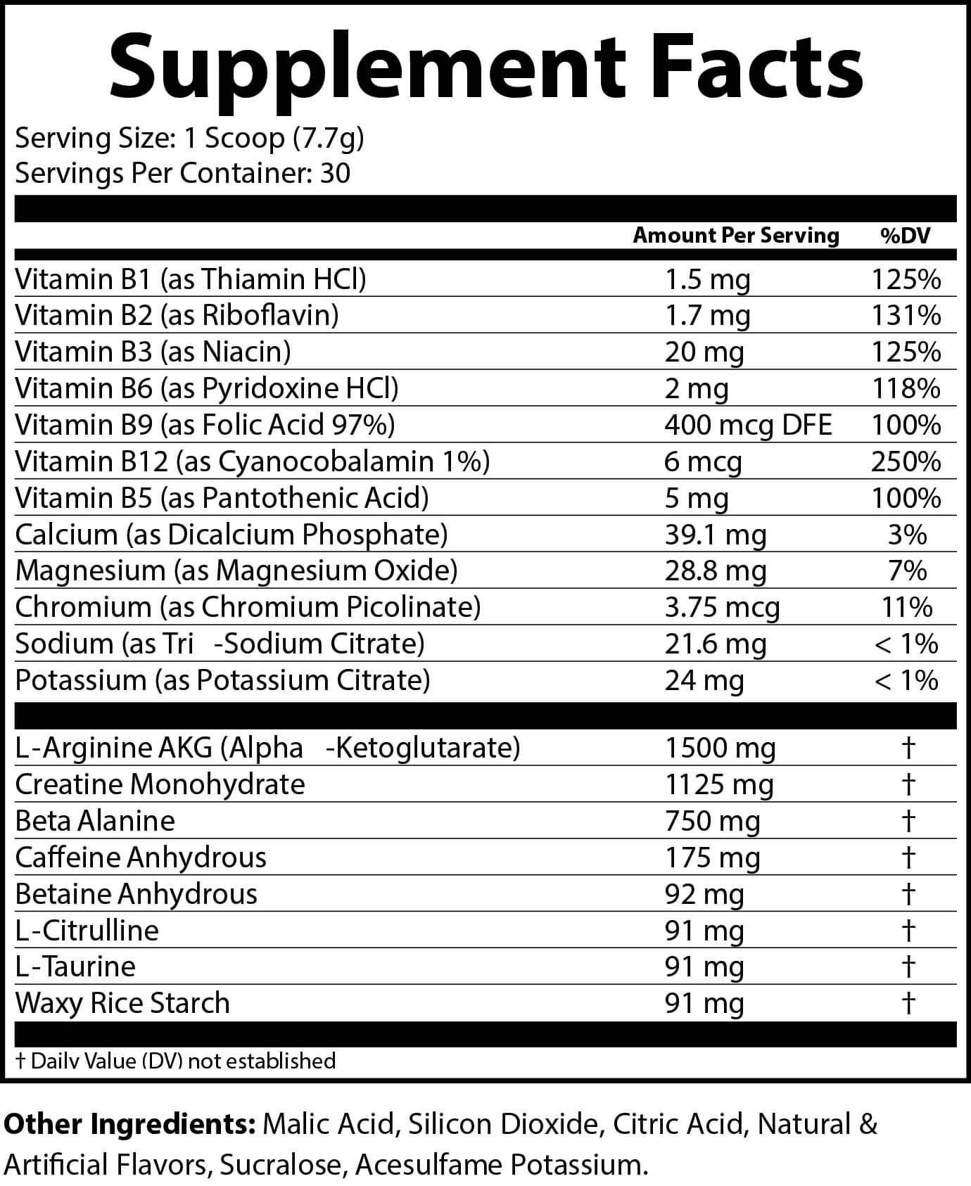 Pre-Workout Formulation (Watermelon)